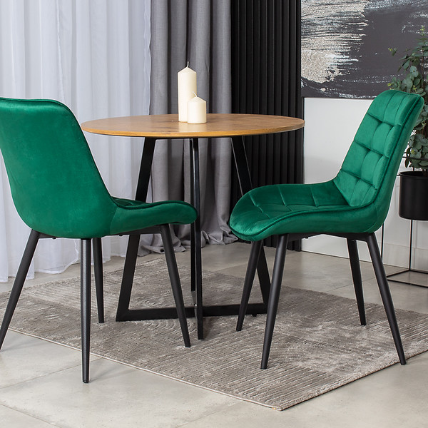 Krzesło tapicerowane welurowe pikowane do salonu jadalni