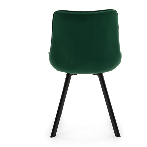 Krzesło Tapicerowane Welurowe Do Salonu Jadalni Zielone TORI