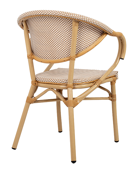 Krzesło CAFE BISTRO PARIS ARM jasnobrązowe rattan