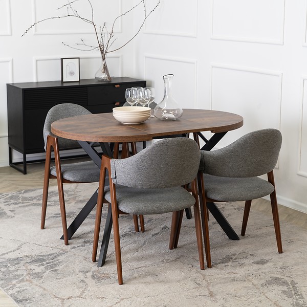 Krzesło Tapicerowane Kuchenne Skandynawskie Do Jadalni Salonu Popiel RUIZ