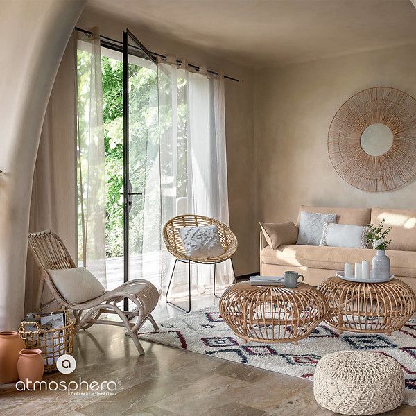 Krzesło wypoczynkowe LAORA, rattanowe