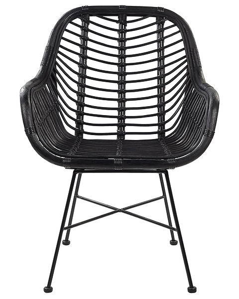 Krzesło z rattanu jadalnia salon brązowe