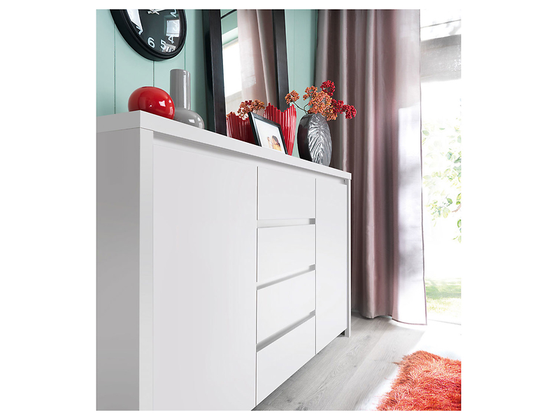 Komoda Kaspian 144 cm z 2 drzwiami i 4 szufladami dąb sonoma