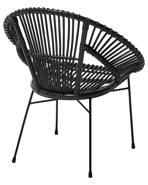 Krzesło rattanowe spaghetti czarne