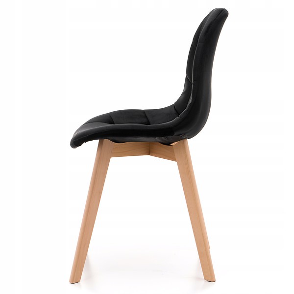 Krzesło tapicerowane skandynawskie welurowe VEGAS zielony