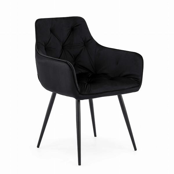 Krzesło tapicerowane DC-0084-3 beżowy welur 7 | czarne nogi