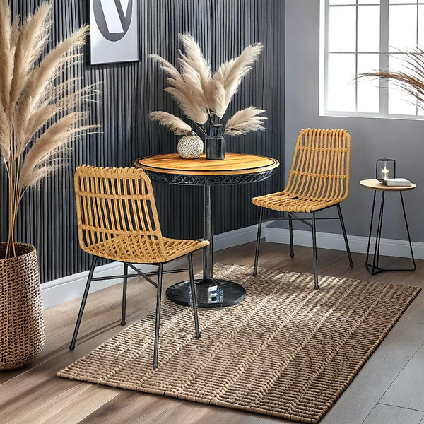 Zestaw 2 KRZESŁA Surabaya technorattan i stal profilowane