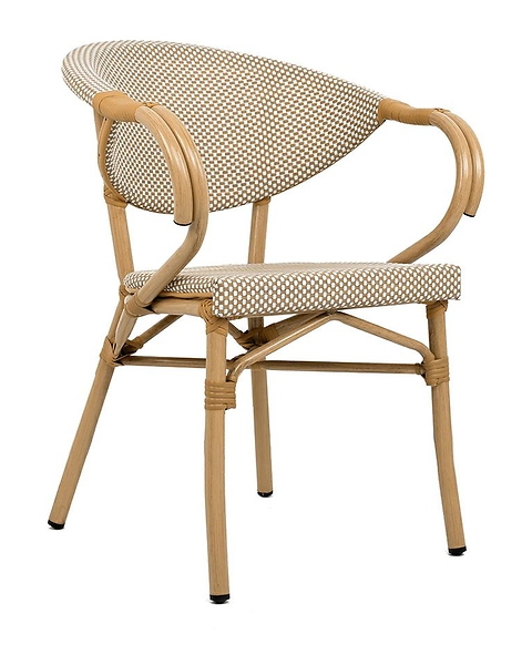 Krzesło CAFE BISTRO PARIS ARM jasnobrązowe rattan