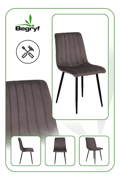 Krzesło Magnolia beżowe welur do salonu do jadalni do kuchni BEGRYF