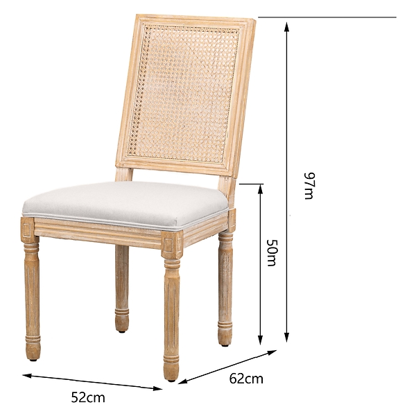 Zestaw 2 krzeseł drewno/plecionka ciemnoszara
