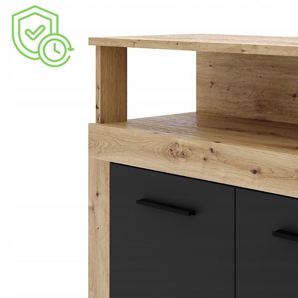 Komoda z Szufladami Duża Do Salonu BLAGO Dąb Sonoma Biała