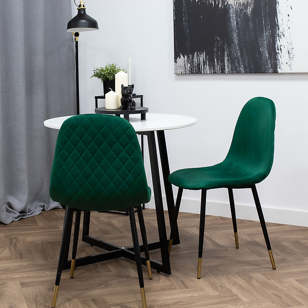 Krzesło tapicerowane welurowe pikowane beżowe do salonu jadalni