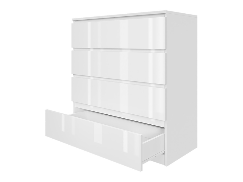 Komoda biała lakierowana 90cm - 4 szuflady, salon, sypialnia
