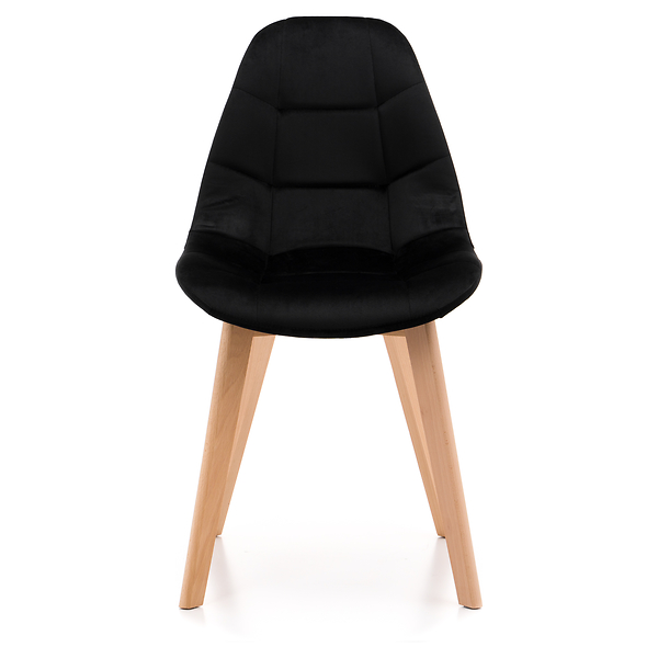 Krzesło tapicerowane skandynawskie welurowe VEGAS zielony