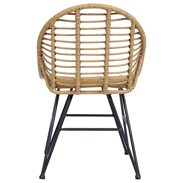 Zestaw 4 krzeseł z metalu i rattanu