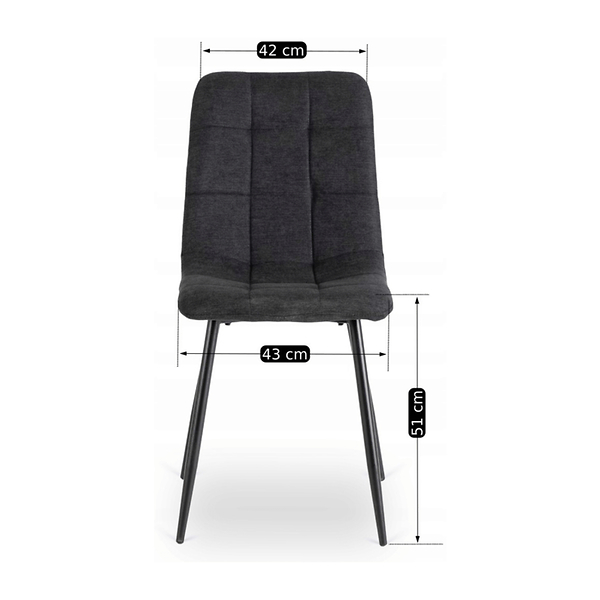 Krzesło Tapicerowane Kuchenne Do Jadalni Kuchni Salonu Loft Czarne PERU 2