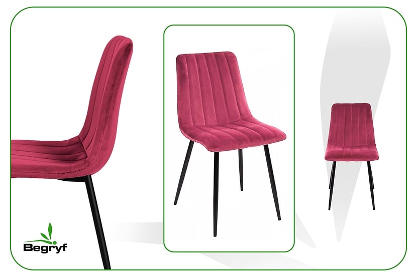 Krzesło Magnolia beżowe welur do salonu do jadalni do kuchni BEGRYF