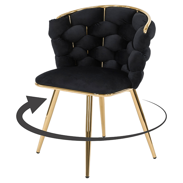 Krzesło obrotowe DC-3039 czarne 66 złote nogi