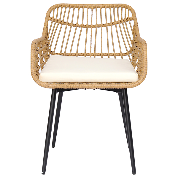 Zestaw 2 krzeseł z metalu i wikliny