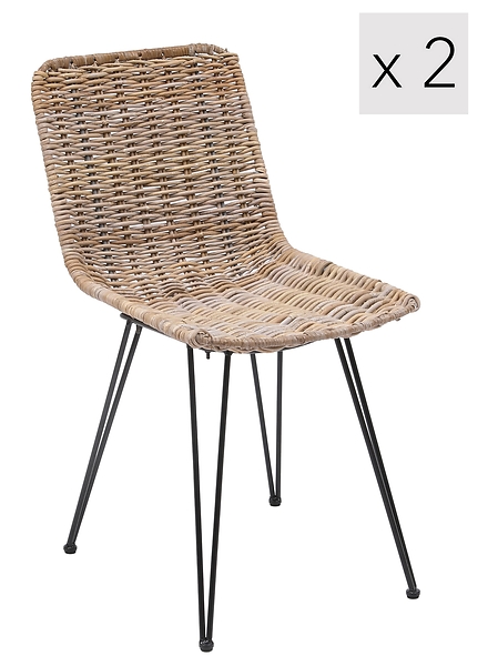 Zestaw 2 krzeseł z metalu i włókien