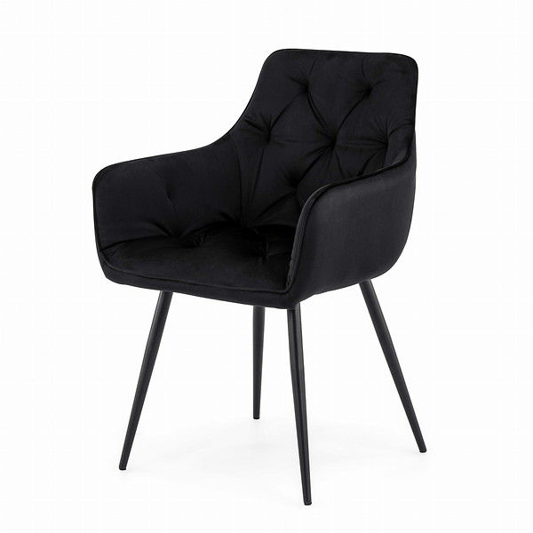 Krzesło tapicerowane DC-0084-3 beżowy welur 7 | czarne nogi