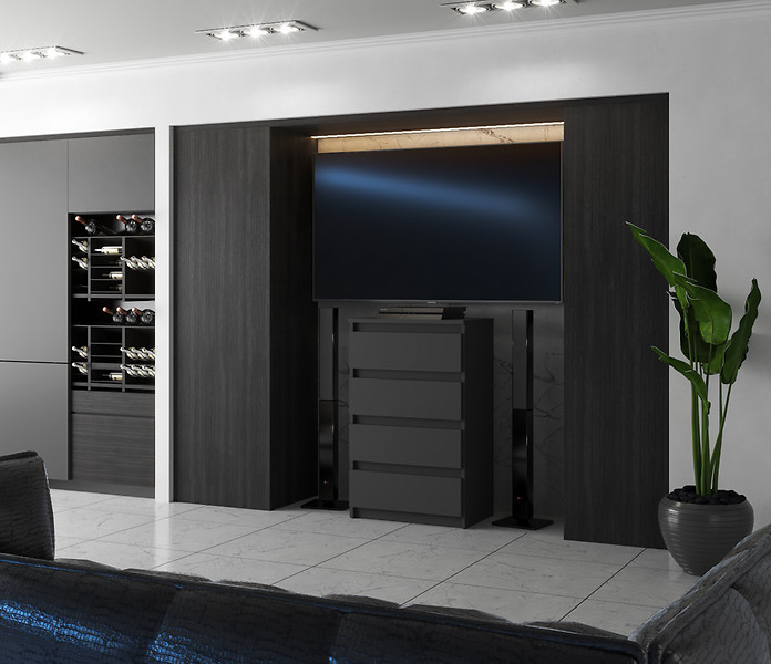 Komoda 4 szuflady 60cm hugo szafka do sypialni salonu szara