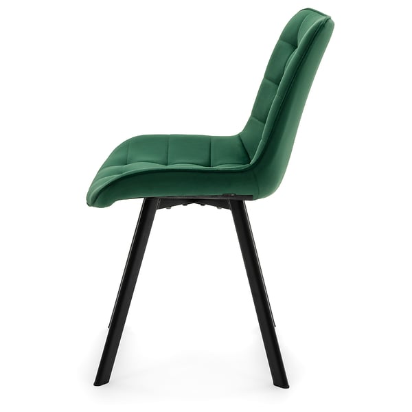 Krzesło Tapicerowane Welurowe Do Salonu Jadalni Zielone TORI