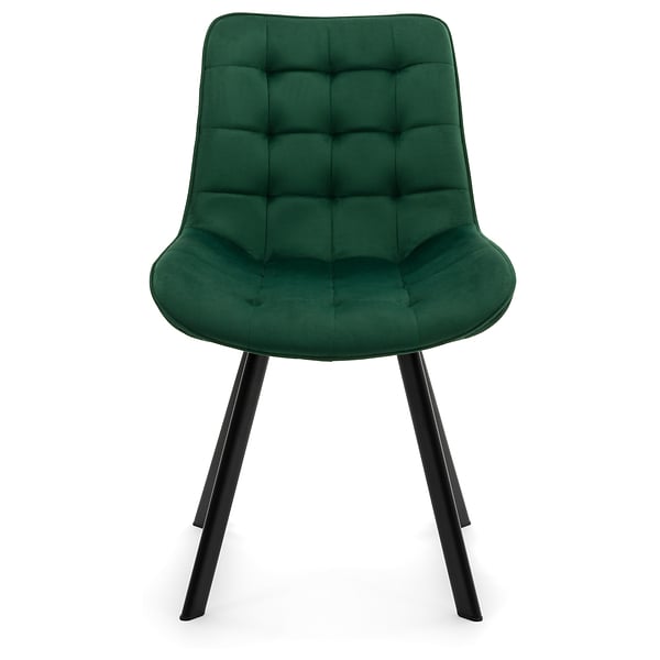 Krzesło Tapicerowane Welurowe Do Salonu Jadalni Zielone TORI