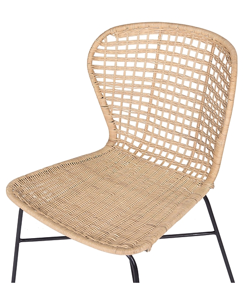 Zestaw 2 rattanowych krzeseł beżowy