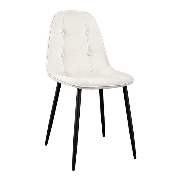 Krzesło tapicerowane czarne welurowe pikowane guziki do salonu