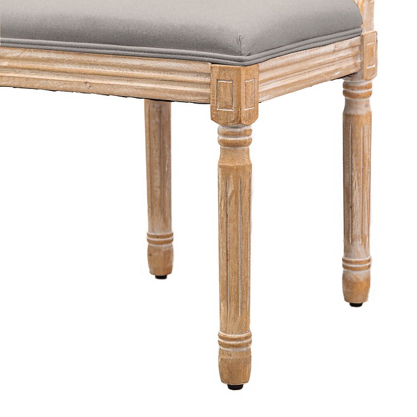 Zestaw 2 krzeseł drewno/plecionka beż tkanina