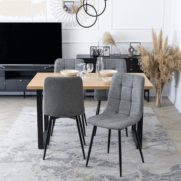 Krzesło Tapicerowane Kuchenne Do Jadalni Kuchni Salonu Loft Czarne PERU 2