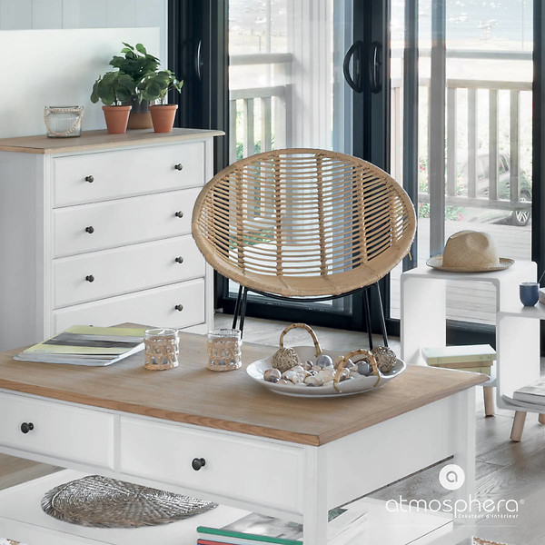 Krzesło wypoczynkowe LAORA, rattanowe