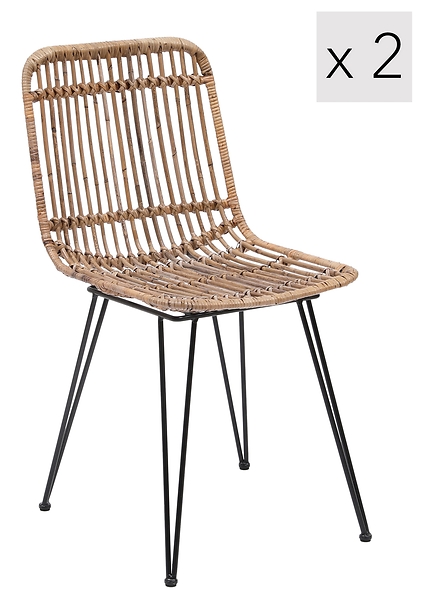 Zestaw 2 krzeseł z metalu i włókien