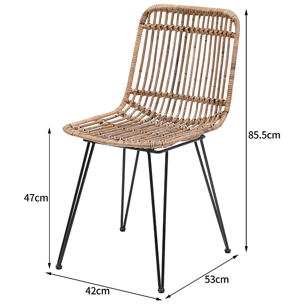 Zestaw 2 krzeseł z metalu i włókien