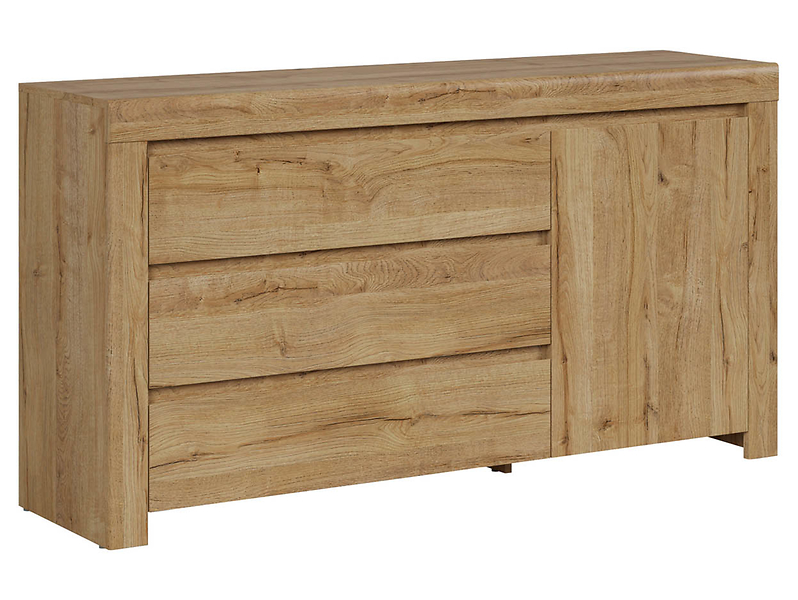 Komoda Holten 156 cm z szafką i 3 szufladami dąb waterford