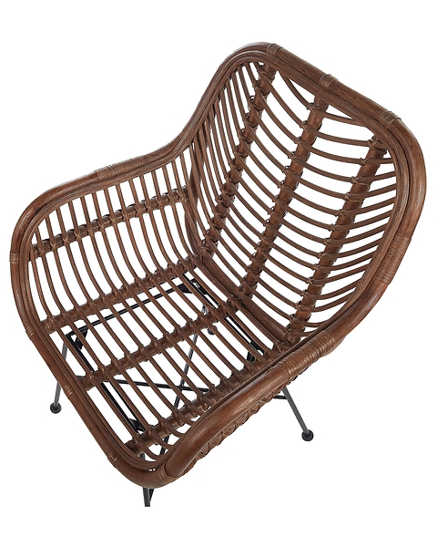 Krzesło z rattanu jadalnia salon brązowe