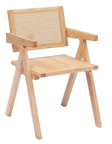 Krzesło stołowe z drewna i czarnym plecionką