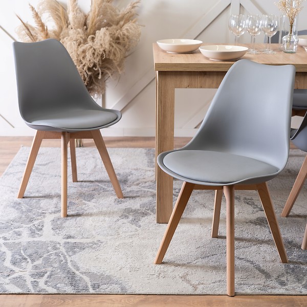 Krzesło Kuchenne Skandynawskie Szare Do Jadalni Kuchni Salonu Dąb SCANDI