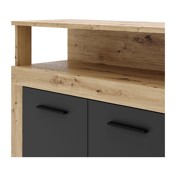 Komoda z Szufladami Duża Do Salonu BLAGO Dąb Sonoma Biała