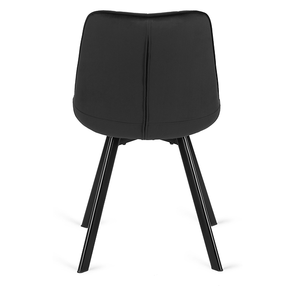 Zestaw 6x Krzesło Tapicerowane RICK do Salonu Czarne Welurowe Loft