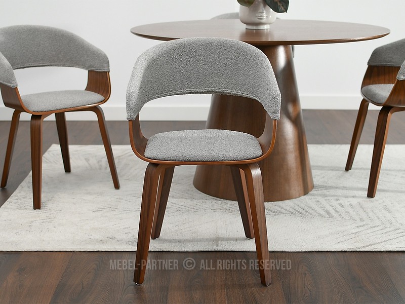 Szare Krzesło Boucle Robin Do Jadalni I Biura W Stylu Nowoczesnym