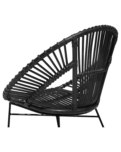 Krzesło rattanowe spaghetti czarne