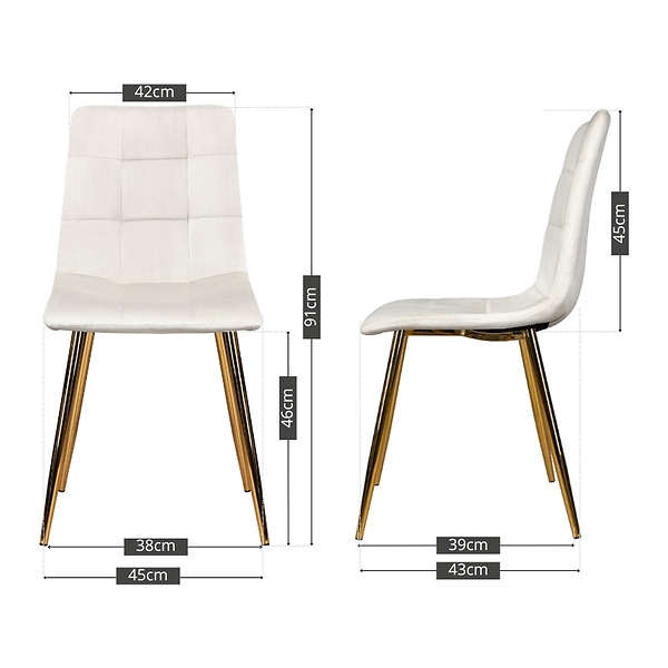 Krzesło tapicerowane szare welurowe pikowane złote nogi glamour