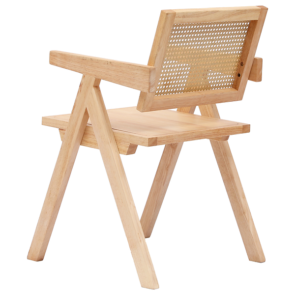 Krzesło stołowe z drewna i czarnym plecionką