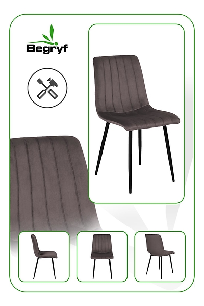 Krzesło Magnolia beżowe welur do salonu do jadalni do kuchni BEGRYF