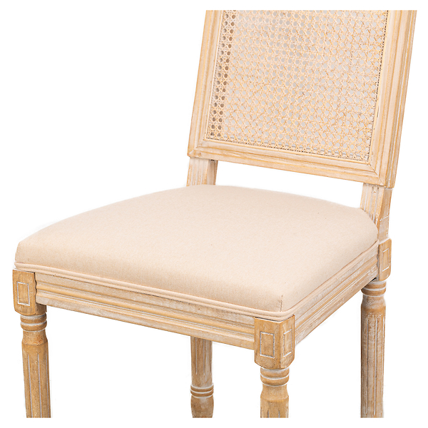 Zestaw 2 krzeseł drewno/plecionka ciemnoszara