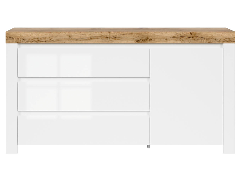 Komoda Holten 156 cm z szafką i 3 szufladami dąb waterford