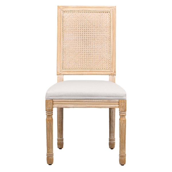 Zestaw 2 krzeseł drewno/plecionka ciemnoszara