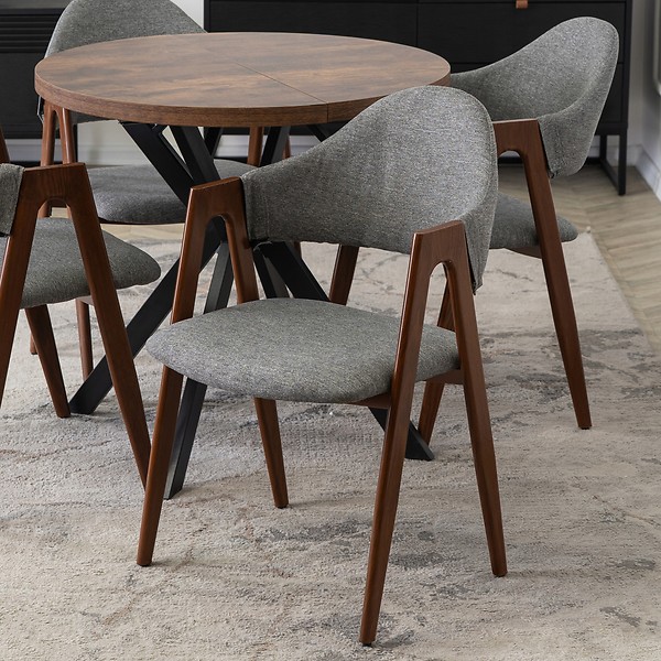 Krzesło Tapicerowane Kuchenne Skandynawskie Do Jadalni Salonu Popiel RUIZ